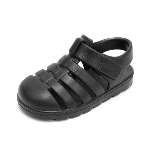 Luffymomo Unisex-Child Closed-Toe Sandals Summer Sport Lightweight Sandal EVA Outdoor Water Shoes for Boys and Girls(Little Kid/Toddler) (5 M US Black Toddler)