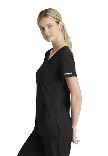 BARCO Skechers Vitality Women’s Charge V-Neck Scrub Top – Black, XS