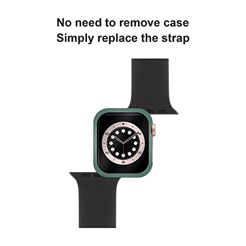 XFEN 3 Pack Cases with Screen Protector for Apple Watch Series 6 SE Series 5 Series 4 40mm, Black + Hot Pink(Barbie Pink) + Dark Purple