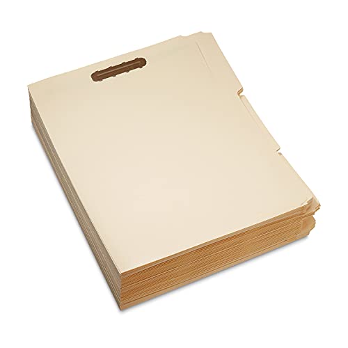 Amazon Basics Manila File Folders with Fasteners, Letter Size, 50-Pack, Beige