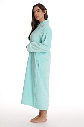 Just Love Plush Zipper Long Robe 6792-MIN-M Mint