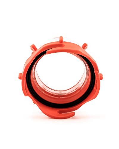 Camco RhinoFLEX Clear 45-Degree Camper/RV Sewer Hose Swivel Fitting - Features a Swivel Lug Fitting & a 4-Prong Bayonet Fitting - Made of Heavy-Duty Resin (39847)