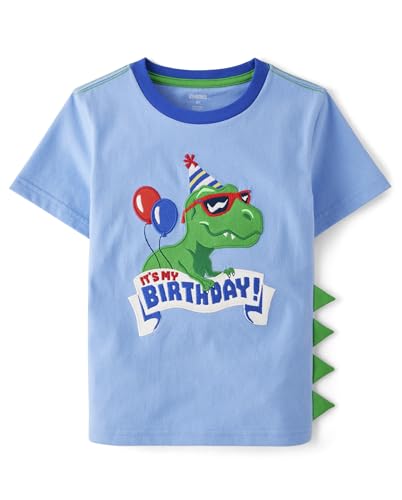 Gymboree,and Toddler Embroidered Graphic Short Sleeve T-Shirts,Birthday Dino,12-18 Months