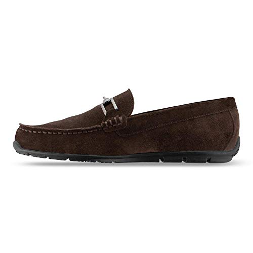 FootJoy Men's Club Casuals Suede Loafer Golf Shoe, Chocolate, 10.5