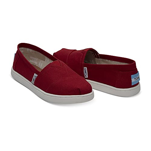 TOMS Children's Seasonal Classic Alpargata Red Canvas 5 M