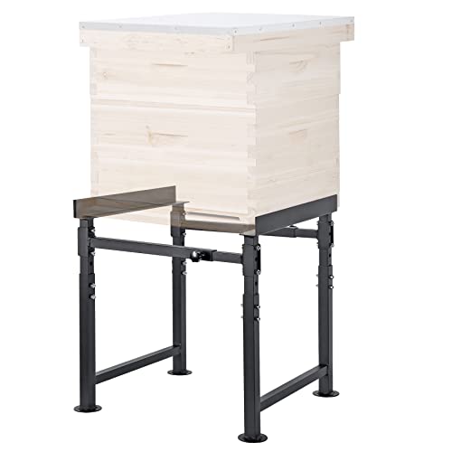 Neorexon Adjustable Metal Hive Stand, Sturdy Beehive Stand Adjustable Height 15” - 19” & Adjustable Width 14.5” - 24.5”, Easy to Assemble Bee Stand for Beekeeping