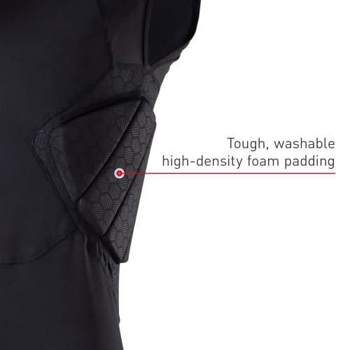 McDavid Rival Integrated 5-Pad Shirt, Comfort & Protection from Hard Objects, Lightweight & Breathable, Great for Football & Lacrosse (Adult) Black