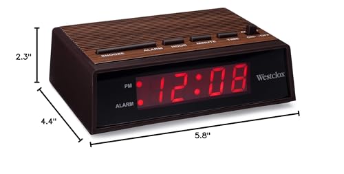 Westclox Retro Wood Style Easy To Read Super Bright Small Night Table Ascending Alarm Clock 22690.