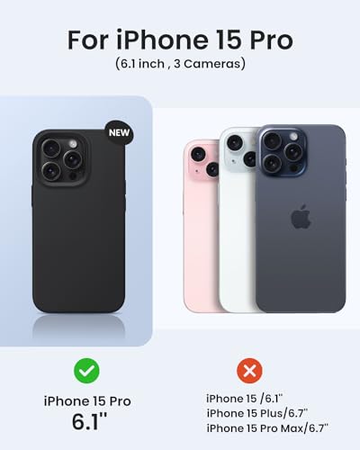 BUYDOT for iPhone 15 Case Liquid Silicone Slim Shockproof Protective Cover 6.1 Inch Anti-Scratch Drop Protection,Matcha Green