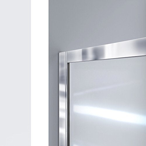 DreamLine Infinity-Z 56-60 in. W x 72 in. H Semi-Frameless Sliding Shower Door, Clear Glass in Brushed Nickel, SHDR-0960720-04