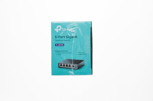 TP-Link TL-SG105, 5 Port Gigabit Unmanaged Ethernet Switch, Network Hub, Ethernet Splitter, Plug & Play, Fanless Metal Design, Shielded Ports, Traffic Optimization