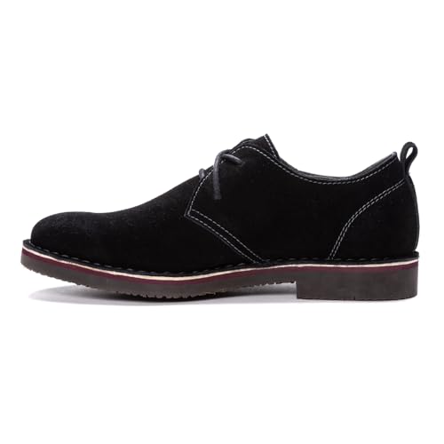 Propét Men's Finn Oxford, Plain Toe - Suede Shoes, Black, 9.5 XX-Wide US