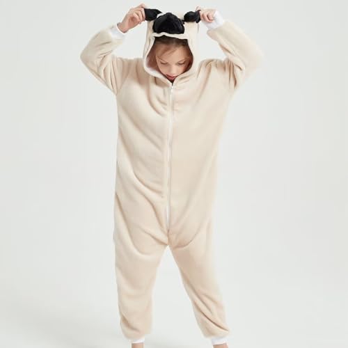 Unisex Adult Cosplay Animal Onesie Halloween Costume Christmas One Piece Pajamas Sleepwear for Women Men, Deer S