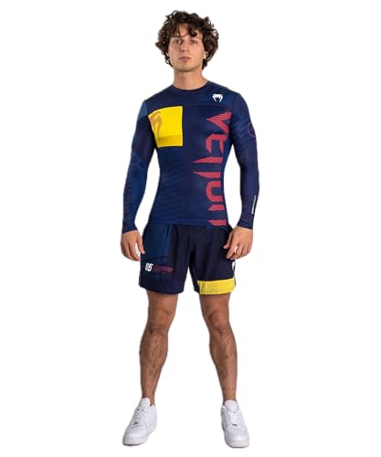 Venum Men's Standard Sport 05 Rashguard Long Sleeves Blue/Yellow