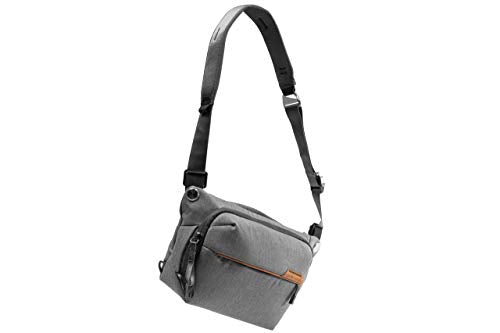 Peak Design Everyday Sling 6L, Ash, Padded Adjustable Shoulder Strap for Crossbody or Waist Carry, FlexFold Dividers, Ideal for Carrying Cameras or Everyday Essentials, Sling Bag for Men and Women