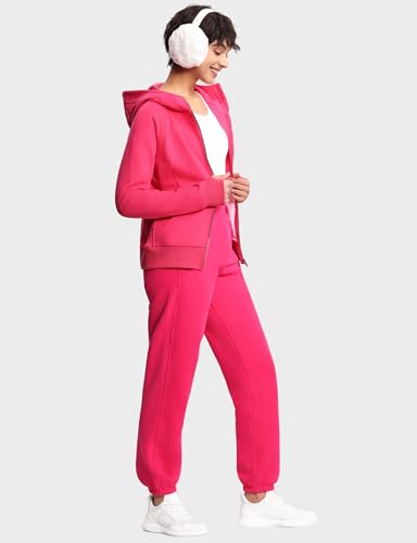 THE GYM PEOPLE Women's Fleece Sweatpants Warm Workout Joggers Pants with Pockets Black