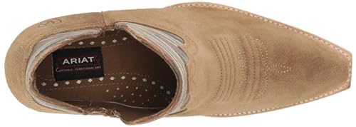 Ariat Women's Hazel Chimayo Western Boot, Terracotta Roughout/Arroyo Chocolate, 6