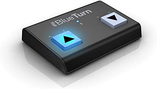 IK Multimedia iRig BlueTurn wireless page turner, backlit silent foot switches, Bluetooth LE, iPhone iPad Mac, pedal board with 3 mode configurations for sheet music, music stands, keynote controller