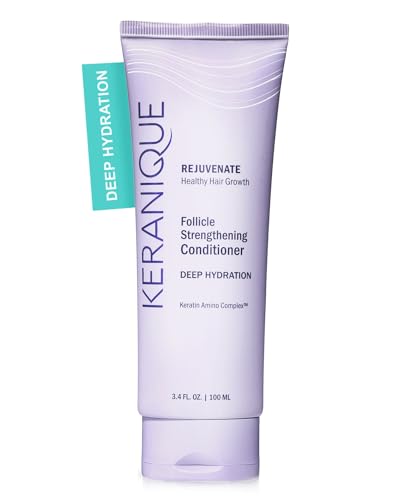 Keranique Hydrating Deep Conditioner for Dry Damaged Hair - Deep Hydration Hair Conditioner for Women with Keratin - Intense Hydrator for Repairing Natural Moisture on Dry, Frizzy, Thin, Damaged Hair