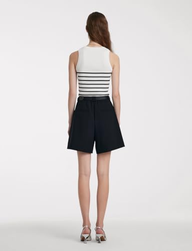 GOELIA Women's Striped Sleeveless Crew Neck Knit Sweater Tank Top Cotton Slim Fit Going Out Tops for Women