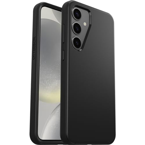 OtterBox Samsung Galaxy S24+ Symmetry Series Case - BLACK, ultra-sleek, wireless charging compatible, raised edges protect camera & screen