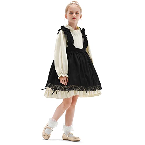 K KomForme Girl's Ballet Flats Non-Slip Soft Mary Jane Walking Party Dress Shoes for Toddler/Little Kid/Big Kid Black Glitter