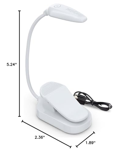 Energizer Rechargeable LED Book Light Flex, 3 Modes, Warm Light Clip On Reading Light with Flexible Neck for Reading in Bed, Book Reading Lamp (USB Included)