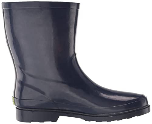 Western Chief Women Solid Mid Height Waterproof Rain Boot, Navy Gloss, 6