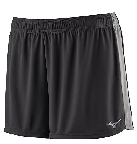 Mizuno Girls' Icon 3" Short, Black-Charcoal, Medium