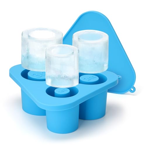 Aieve Ice Cube Tray for Stanley Cup, Ice Mold for Tumbler, 3 Sizes Silicone Ice Cube Mold with Lid Compatible with 20oz 30oz 40Oz Stanley Cups (Blue)