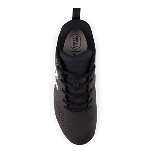 New Balance Women's Fresh Foam Velo V3 Molded Softball Shoe, Black/White Synthetic, 5