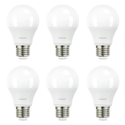 Linkind A19 LED Light Bulb, 40W Equivalent, 5W 2700K Soft White, 450 Lumens Non-Dimmable, E26 Standard Base, Energy Efficient UL Listed for Bedroom Home Office, 6 Packs