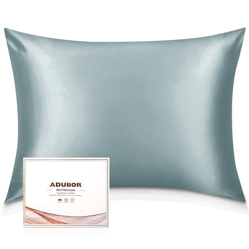 Adubor Silk Pillowcase - 100% Pure Mulberry Silk, 23 Momme 6A Grade Fibers, 900 Thread Count, Silk Pillow Cases for Hair and Skin Health, with Hidden Zipper (Standard 20''×26'', Lvory White, 1PC)