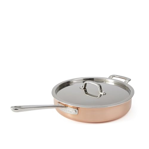 Martha Stewart Martha 3.5-Quart Stainless Steel Straight Sided Saute Pan w/Lid - Copper Exterior/Satin Interior