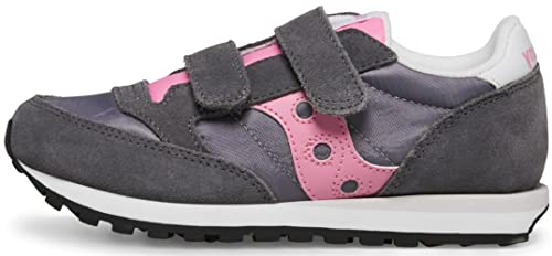 Saucony Jazz Double Hook & Loop Sneaker, Grey/Pink, 10.5 US Unisex Little Kid