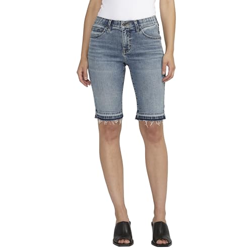 JAG Jeans Women's Cecilia Mid Rise Bermuda Short, Oceanfront, 0