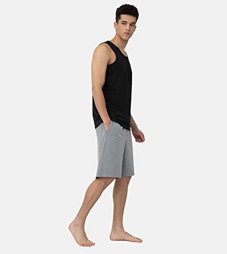 LAPASA Men's 100% Cotton Tank Top Ultra Soft Sleeveless Crewneck Breathable A-Shirts Basic Solid Undershirts Vest 4 Pack M36 Small Black
