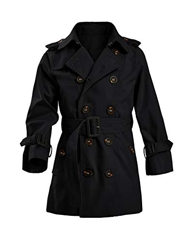 Kids Boys Girls Lightweight Trench Coat Double Breasted Classic Belted Jacket Spring Fall Outwear Dress Coats