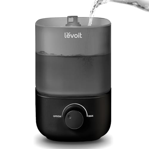 LEVOIT Classic 160 Top-Fill Ultrasonic Cool Mist Humidifier, Super Easy to Fill and Clean, Quiet Operation for Bedroom Home Baby & Plants, Auto Shut-off for Safety, 360° Rotating Nozzle, 2.5L, Black