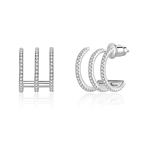 Gold Plated Dainty Magnolia Flower Stud Earring - Hypoallergenic Earrings for Women