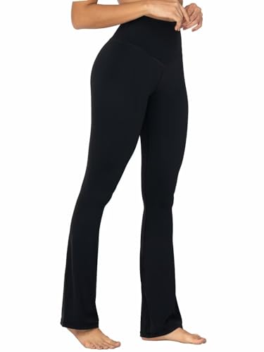 Sunzel Flare Leggings for Women, High Waisted Casual Bootcut Flared Yoga Pants with Tummy Control 32" Ash Blue Small