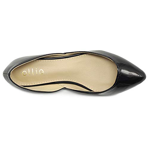 Ollio Women's Shoes Patent Leather Slip On Comfort Light Pointed Toe Ballet Flats F110 (6 B(M) US, Lilac)