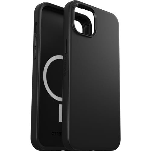 OtterBox iPhone 15 Plus and iPhone 14 Plus Symmetry Series Case - BLACK, snaps to MagSafe, ultra-sleek, raised edges protect camera & screen