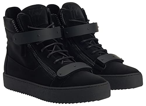 Giuseppe Zanotti, Coby Mid-Top Sneakers Cotton, 7, Black