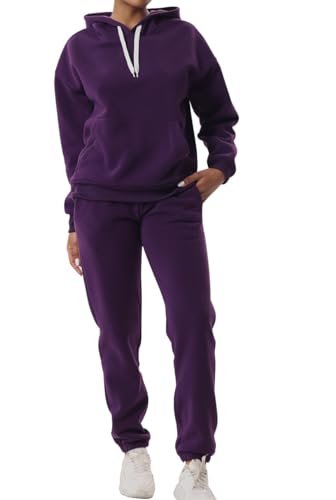 LeeHanTon Women Tracksuit Oversize 2 Pieces Outfit Casual Long Sleeve Sweatsuits Set with Pocket