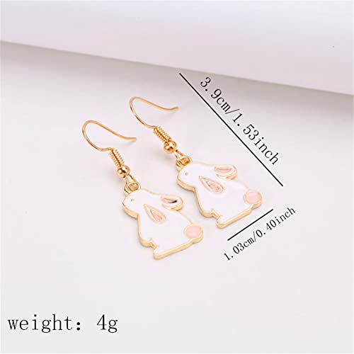 DIYANMMY Easter Bunny Alloy Dangle Drop Earrings Set Cute Funny Animal Jewelry Holiday Accessories for Women (Holiday Drop Earrings)