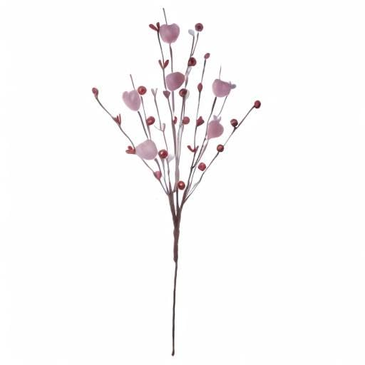 J'FLORU Valentine’s Day Gifts,6 Pack Valentine’s Day Picks Berry Stems with Pink Hearts for Valentine’s Day Decor Anniversary Wedding Decorations (Red/Pink)