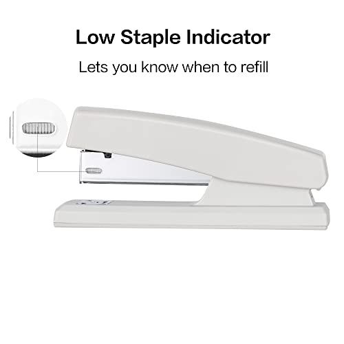 Deli Stapler, Desktop Staplers with 640 Staples, Office Stapler, 25 Sheet Capacity, White