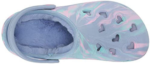 Skechers Kids Girls Foamies Sweetheart-Super Snuggly Slipper Sneaker, Blue/Multi, 3 Little Kid
