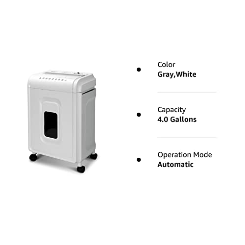 Aurora AU1262XA Anti-Jam 12-Sheet Crosscut Paper and CD/Credit Card Shredder, White/Gray